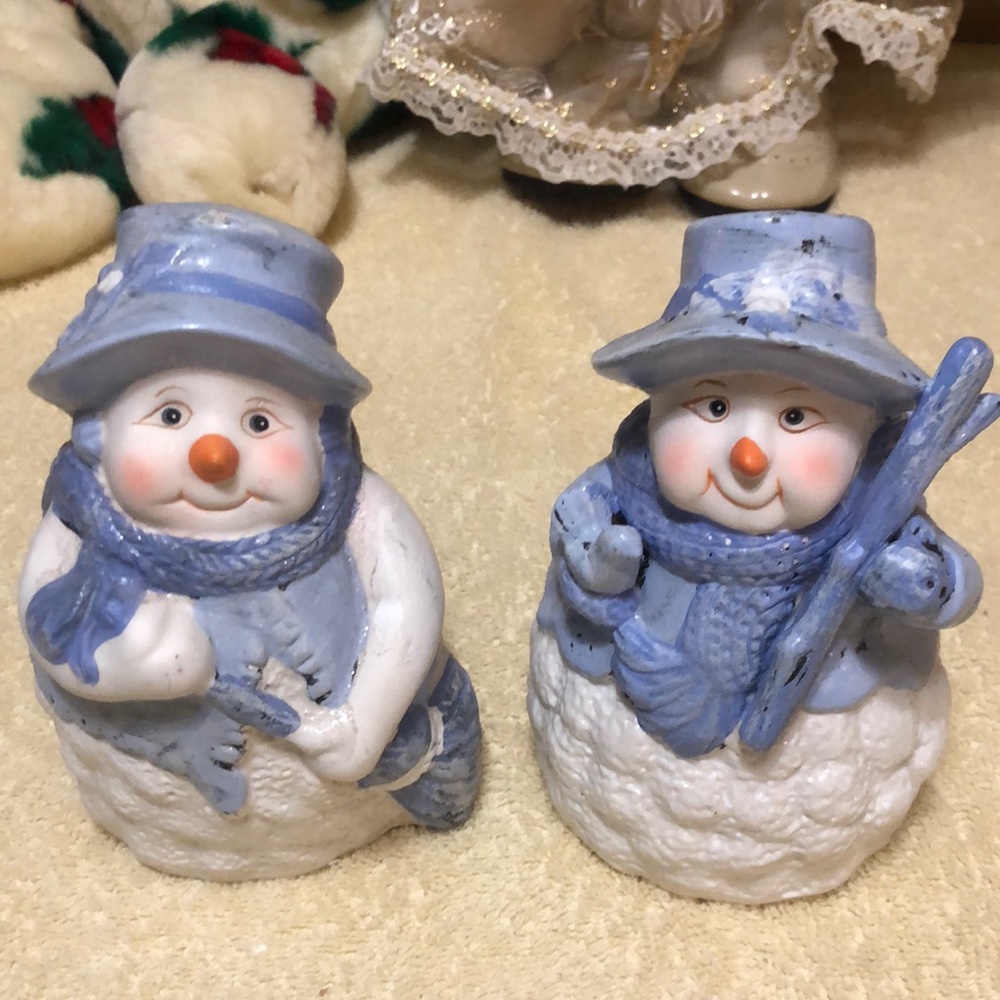K's Collection 2 Snowman Figurines - Christmas Decoration 5.75”x 4” - 3 lbs